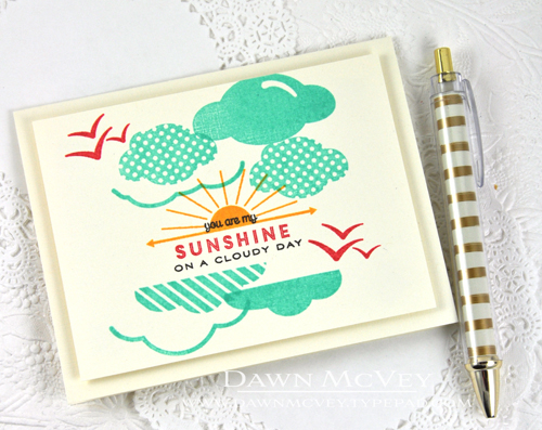 Paper: cream linen<br />
Stamps: Blue Skies<br />
Ink: smokey shadow, pure poppy, summer...