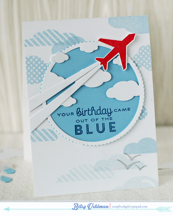 stamps: blue skies<br />
ink: spring rain, pure poppy, enchanted evening<br />
cardstock:...