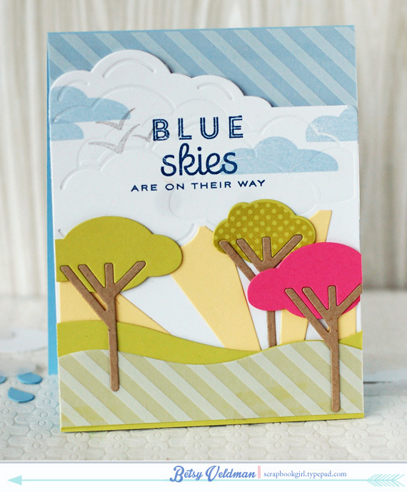 stamps: blue skies<br />
ink: simply chartreuse, spring rain, enchanted evening, smokey...