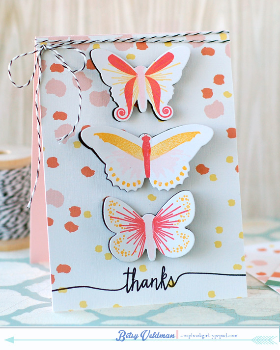 stamps: beautiful butterflies layers, swoosh<br />
ink: berry sorbet, summer sunrise, pigment...