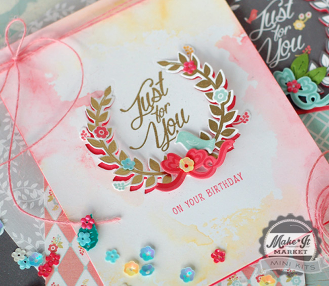 All stamps, dies, and embellishments from the Make It Market Mini: Lovely Laurels kit<br />...