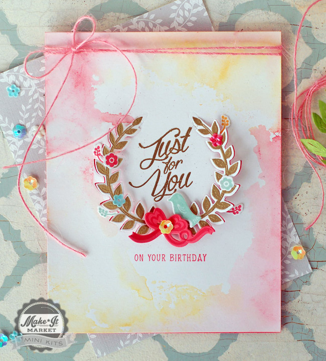 All stamps, dies, and embellishments from the Make It Market Mini: Lovely Laurels kit<br />...