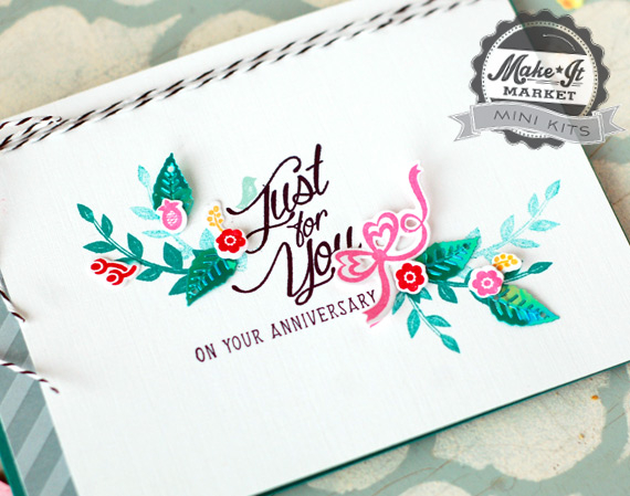 Stamps, dies, and embellishments from the Make It Market Mini: Lovely Laurels kit<br />
Ink:...