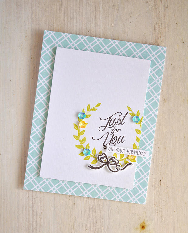 Stamps: Make It Market Mini Kits: Lovely Laurels<br />
Ink: Smokey Shadow and Limeade Ice<br />...