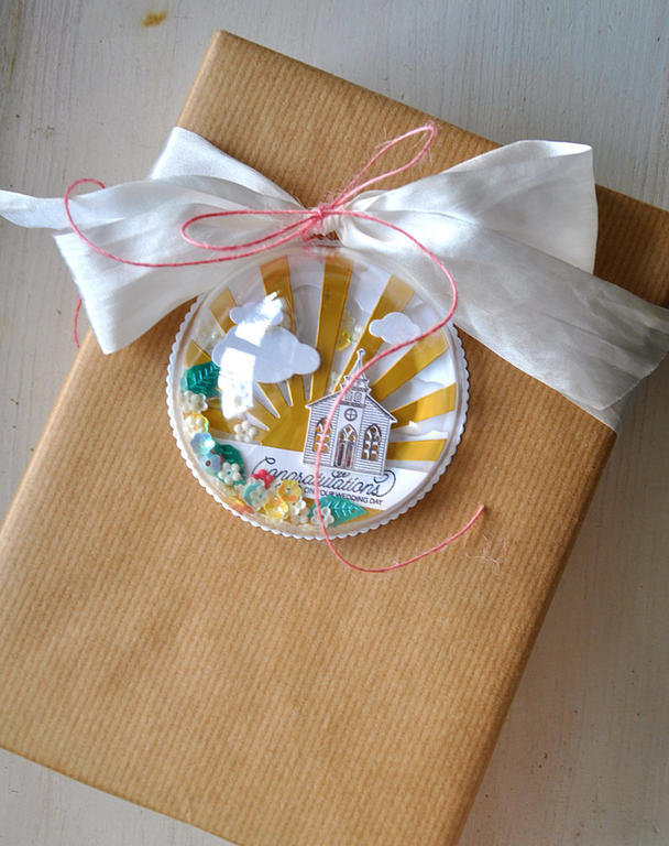 Stamps: Petite Places: Church<br />
Ink: Smokey Shadow<br />
Cardstock: White and Gold<br />...