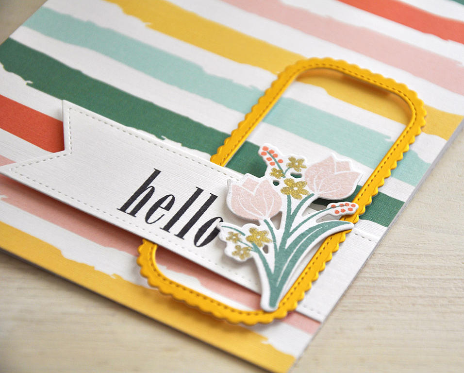 Stamps: Bitty Bouquets<br />
Ink: Ocean Tides, Sweet Blush, Melon Berry, Gold and True Black<br...