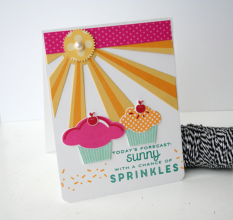 STAMPS: Blue Skies<br />
INK: Summer Sunrise, Raspberry Fizz, Aqua Mist, Tropical Teal, Pure...