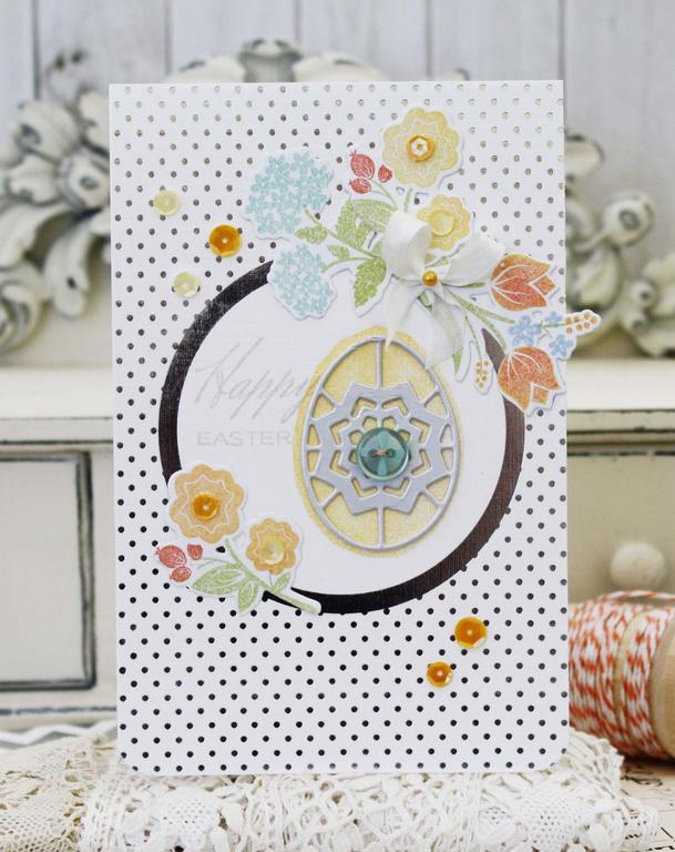 Papertrey Ink Supplies Used:<br />
Stamps:<br />
Etched Easter Eggs, Bitty Bouquets<br />...