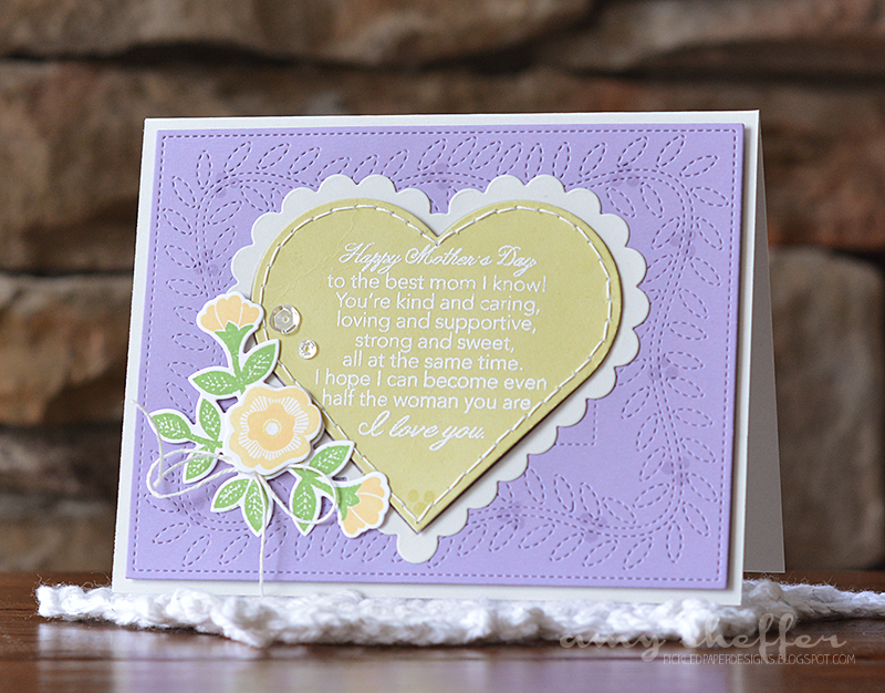 Stamps: Quilted: Spring, Tucked In: Mother<br />
Ink: Winter Wisteria, New Leaf, Lemon Tart,...