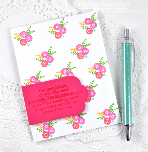 Paper: stamper&#039;s select white, raspberry fizz<br />
Stamps: Tucked In: Congratulations,...