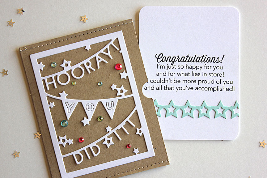 size: 3 1/2&quot; x 4 1/2&quot;<br />
<br />
stamps: Tucked In: Congratulations<br />
<br />...