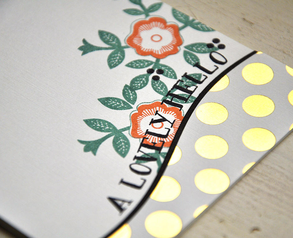 A Lovely Hello Floral Card Detail