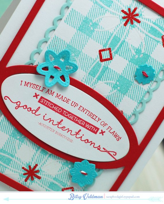 stamps: chicken scratch, background basics: super gingham<br />
ink: hawaiian shores,...