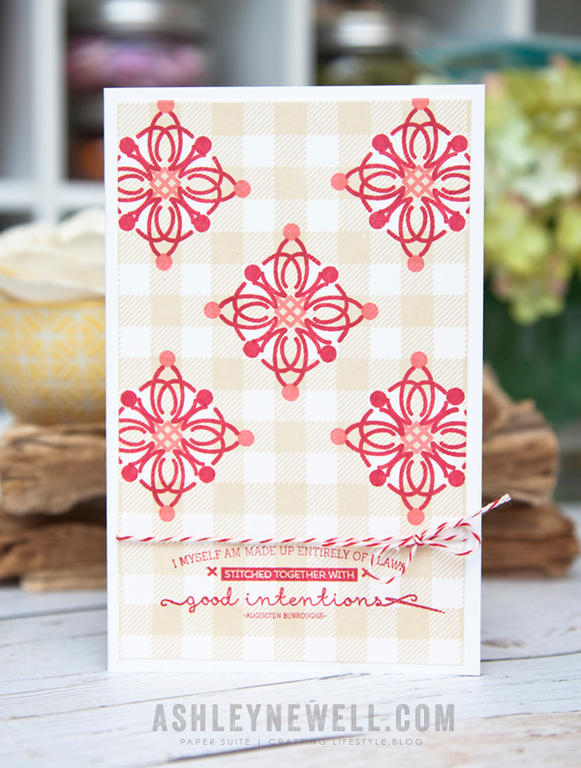 Stamps: Chicken Scratch, Background Basics: Super Gingham<br />
<br />
Ink: Fine Line, Pure...