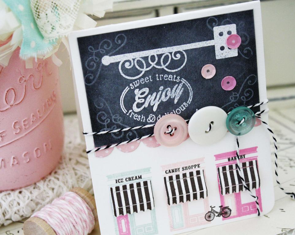 Papertrey Ink Supplies Used:<br />
Stamps:<br />
Petite Places:  Sweet Shoppe and Sweet Shoppe...