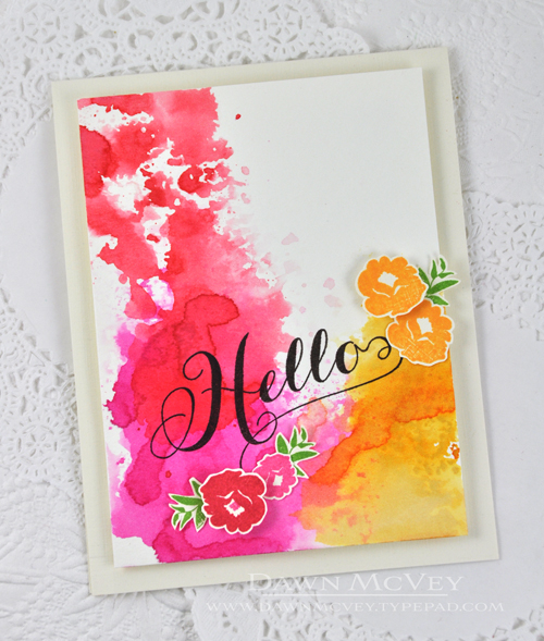 Paper: watercolor card stock, cream linen card stock<br />
Stamps: Graceful Greetings<br />...