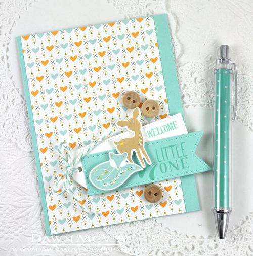 Paper: aqua mist, stamper&#039;s select white, Wee Folk patterned paper<br />
Stamps: Wee...