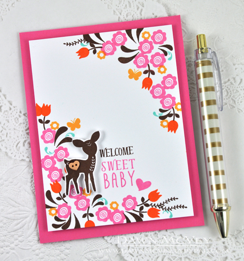 Paper: stamper&#039;s select white, hibiscus burst<br />
Stamps: Wee Folk<br />
Ink: hibiscus...
