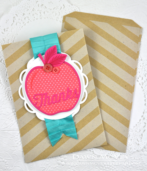 Paper: white linen, berry sorbet bitty dot, raspberry fizz<br />
Stamps: Enclosed: Apple<br />...