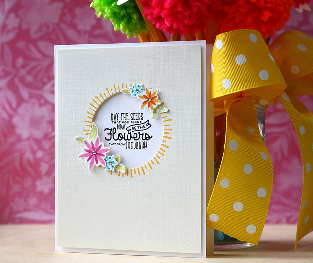cardstock: vintage cream linen, stamperâ€™s select white<br />
ink: true black, hibiscus burst,...
