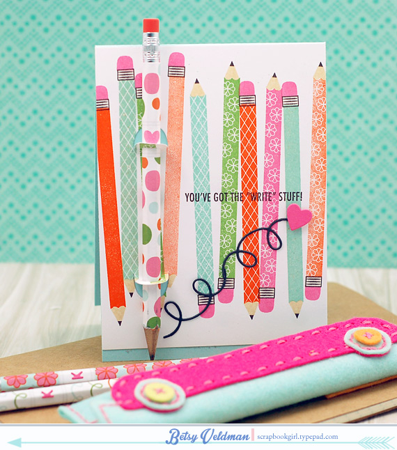 stamps: pencil me in, pencilgrams<br />
ink: orange zest, aqua mist, new leaf, hibiscus burst,...