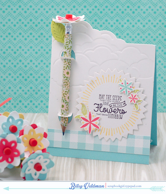 stamps: seeds of knowledge<br />
ink: harvest gold, berry sorbet, aqua mist, limeade ice<br />...