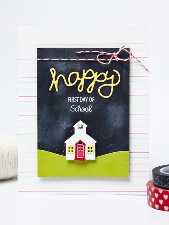 Supplies<br />
<br />
Stamps: Petite Places: School<br />
Ink: Versamark, Pure Poppy,...