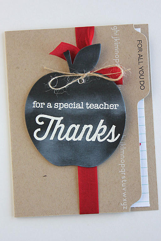 size: 4 1/4&quot; x 5 1/2&quot;<br />
<br />
stamps: Enclosed: Apple, Keep it Simple: Teacher,...