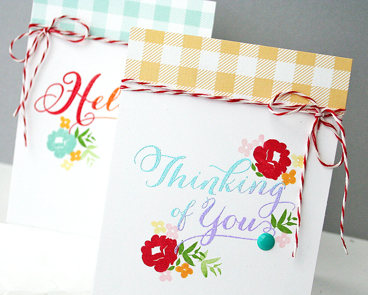 STAMPS: Graceful Greetings<br />
INK: Aqua Mist, Pure Poppy, Summer Sunrise, Harvest Gold, New...