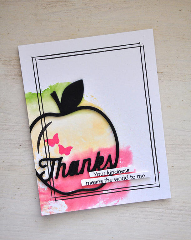 Stamps: Enclosed: Apple, Tucked In: Thank You, Lunchbox Love<br />
Ink: Berry Sorbet, Harvest...