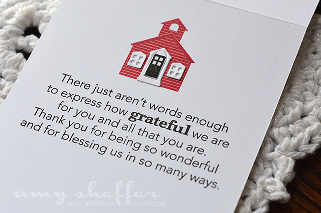 Stamps: Tucked In: Thank You, Petite Places: School<br />
<br />
Dies: Petite Places:...