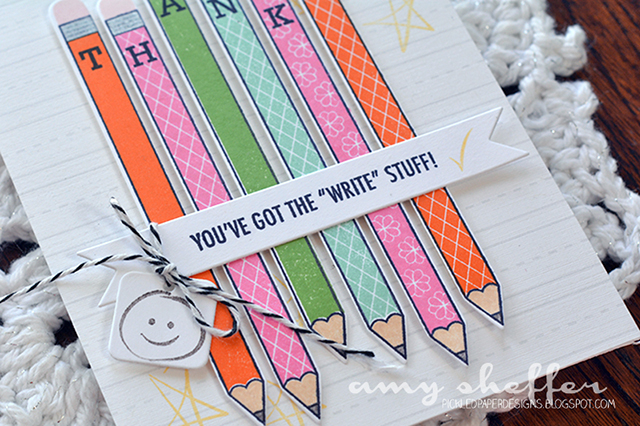 Stamps: Pencil Me In, Pencilgrams<br />
<br />
Dies: Pencil Me In, Double-Ended Banners, Tiny...