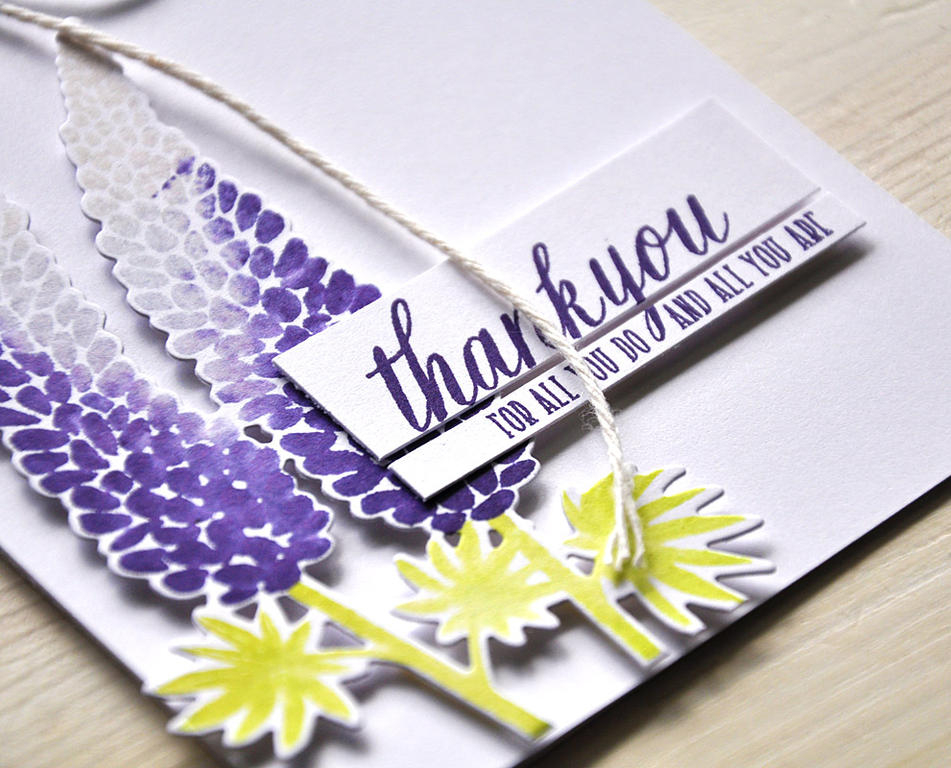 Stamps: Flower Favorites<br />
Ink: Royal Velvet, Lavender Moon and Soft Stone<br />...