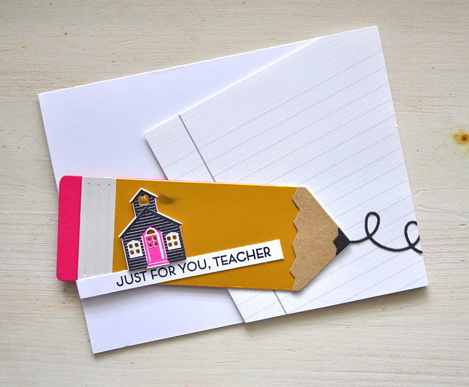 Stamps: Petite Places: School and Keep It Simple: Teacher<br />
Ink: True Black, Raspberry...
