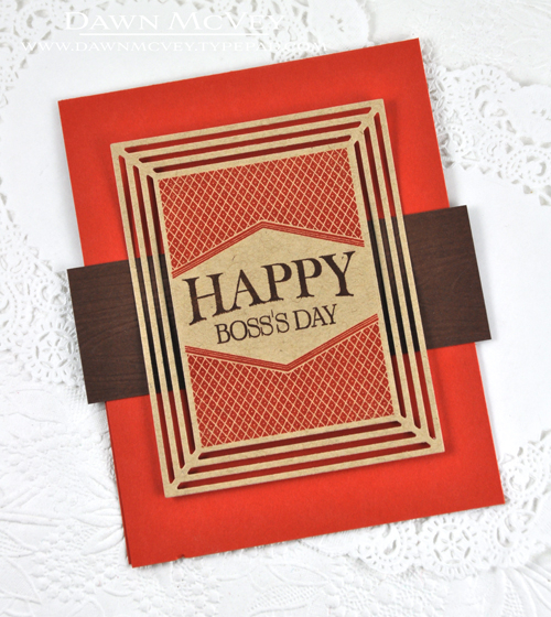 Paper: kraft, dark chocolate, terra-cotta tile<br />
Stamps: Watercooler Talk, Center Style:...