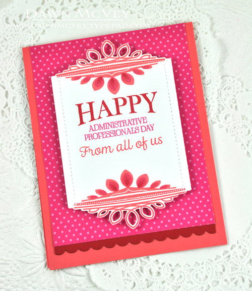 Paper: stamper&#039;s select white, raspberry fizz bitty dot, pure poppy, berry sorbet<br />...