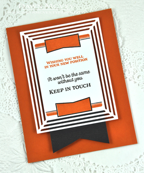 Paper: stamper&#039;s select white, smokey shadow, terra-cotta tile<br />
Stamps: Watercooler...