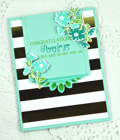 Paper: aqua mist, stamper&#039;s select white, luxe gold foil patterned paper<br />
Stamps:...