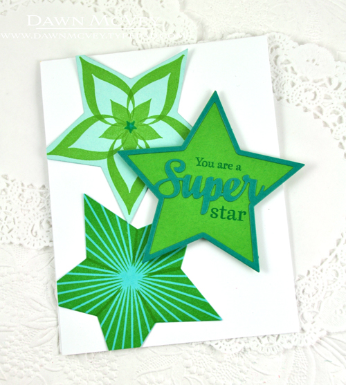 Paper: stamper&#039;s select white, new leaf, tropical teal, aqua mist, hawaiian shores<br />...