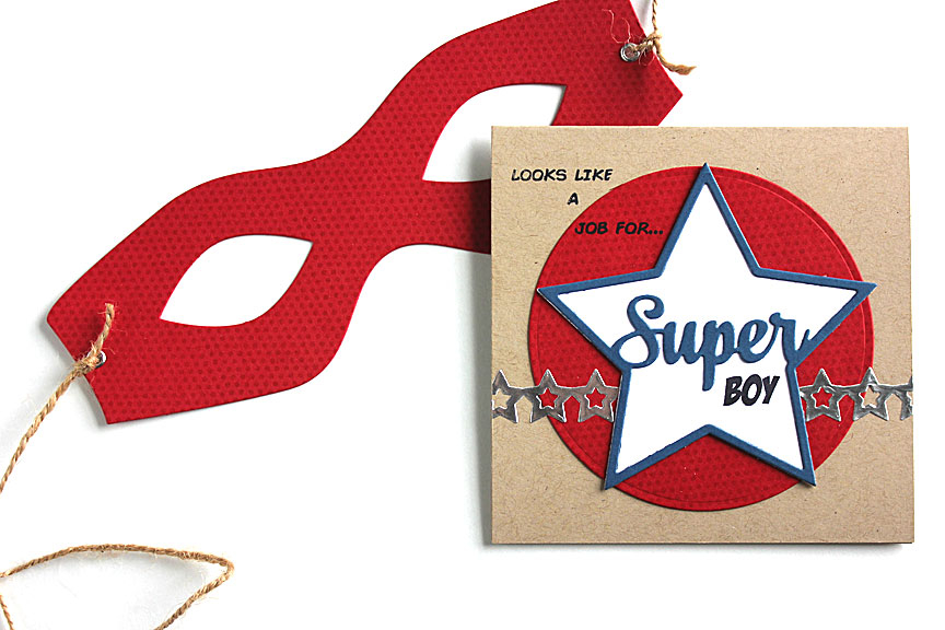 card size: 4 1/4&quot; x 4 1/4&quot;<br />
<br />
stamps: Superhero<br />
<br />
ink: True...