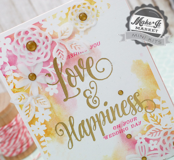 stamps, dies, patterned papers, gold enamel dots: make it market mini kit: garden gild<br />...