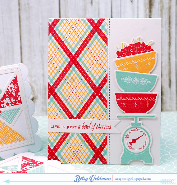 stamps: second helping of sunshine, plaid builder<br />
ink: pure poppy, summer sunrise, aqua...