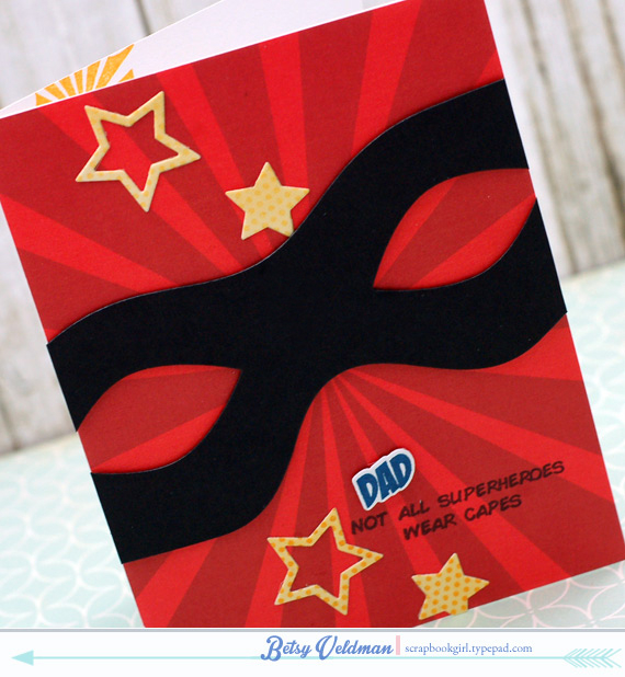 stamps: superhero, zappy birthday, tucked in: father&#039;s day<br />
ink: true black, summer...