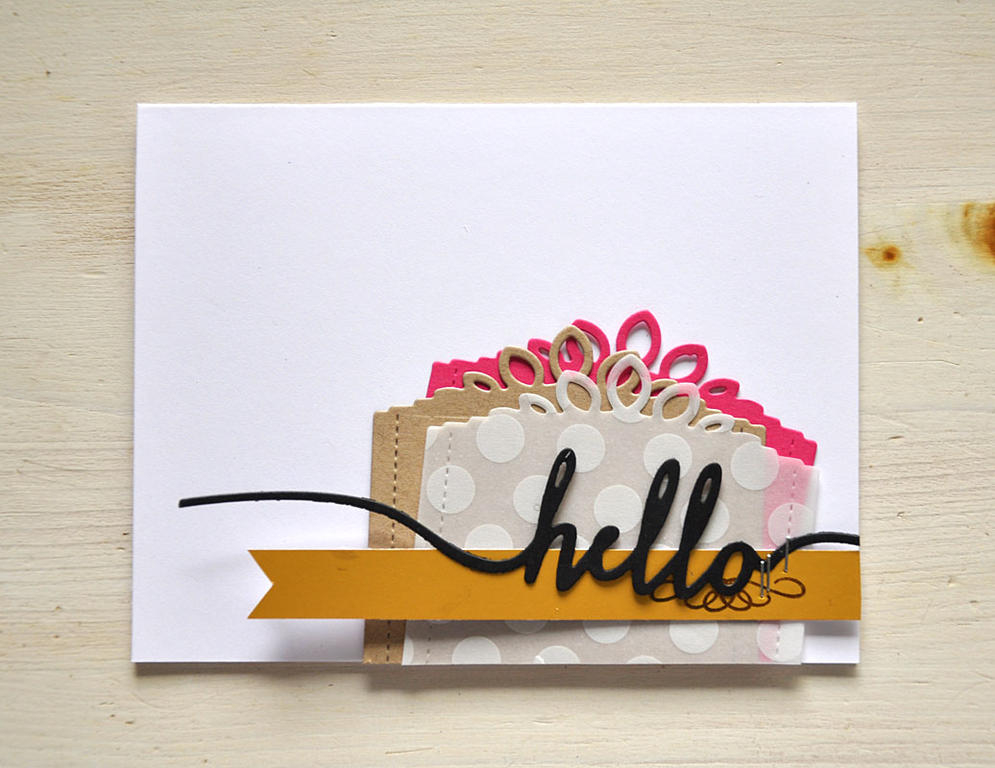 Stamps: Center Style: Feminine<br />
Ink: Versamark<br />
Cardstock: White, Kraft, Raspberry...