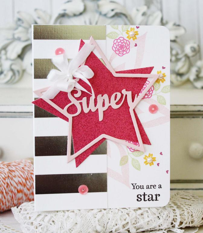 Papertrey Ink Supplies Used:<br />
Stamps:<br />
Enclosed:  Star, Make it Market Mini Kit:...