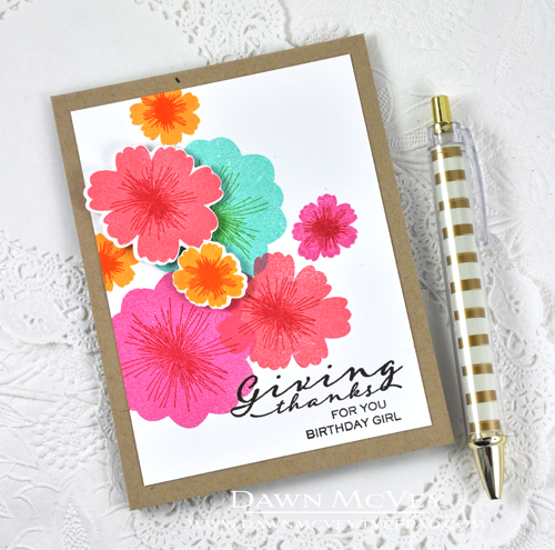 Paper: stamper&#039;s select white, kraft<br />
Stamps: Bloomers, Scripted<br />
Ink: smokey...