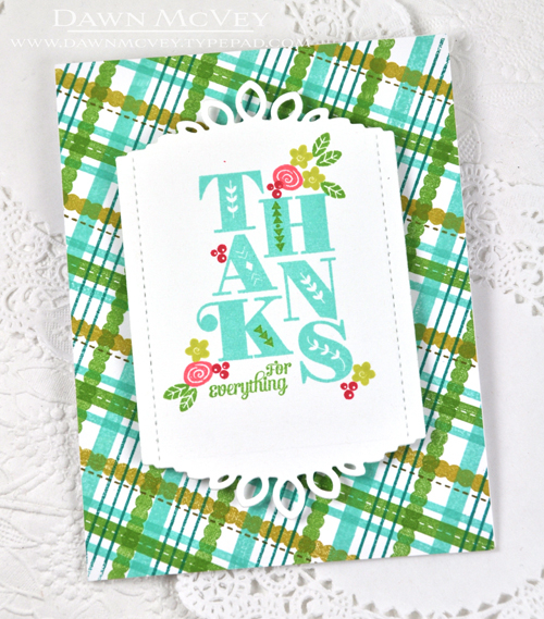 Paper: stamper&#039;s select white<br />
Stamps: Stacked Statements, Background Basics: Plaid...