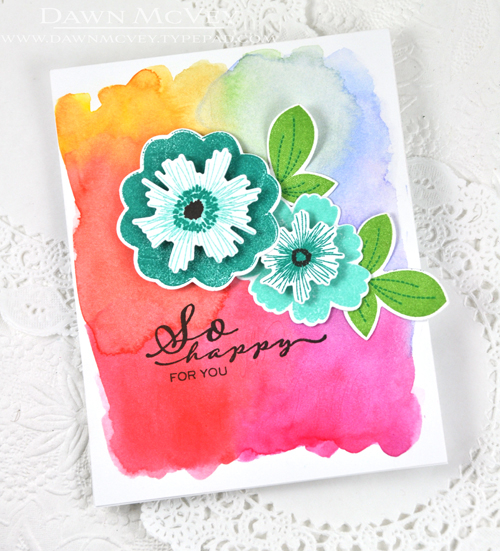 Paper: stamper&#039;s select white, watercolor card stock<br />
Stamps: Bloomers, Scripted,...