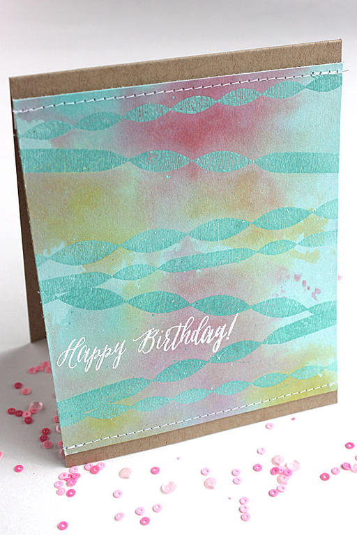 size: 4 1/4&quot; x 5 1/2&quot;<br />
<br />
stamps: Hooray<br />
<br />
ink: Versamark, ink...