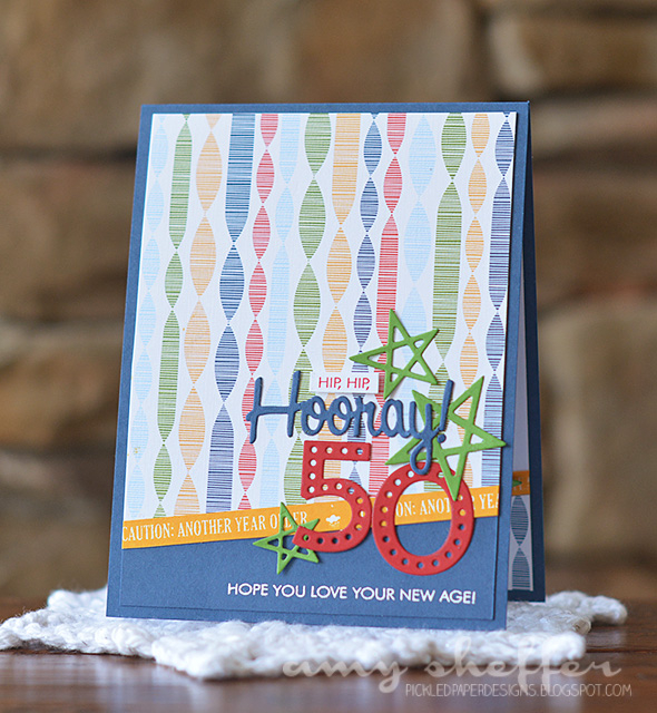 Stamps: Hooray, Caution: Another Year Older<br />
<br />
Dies: Sew Stylish Numbers, Shaker...